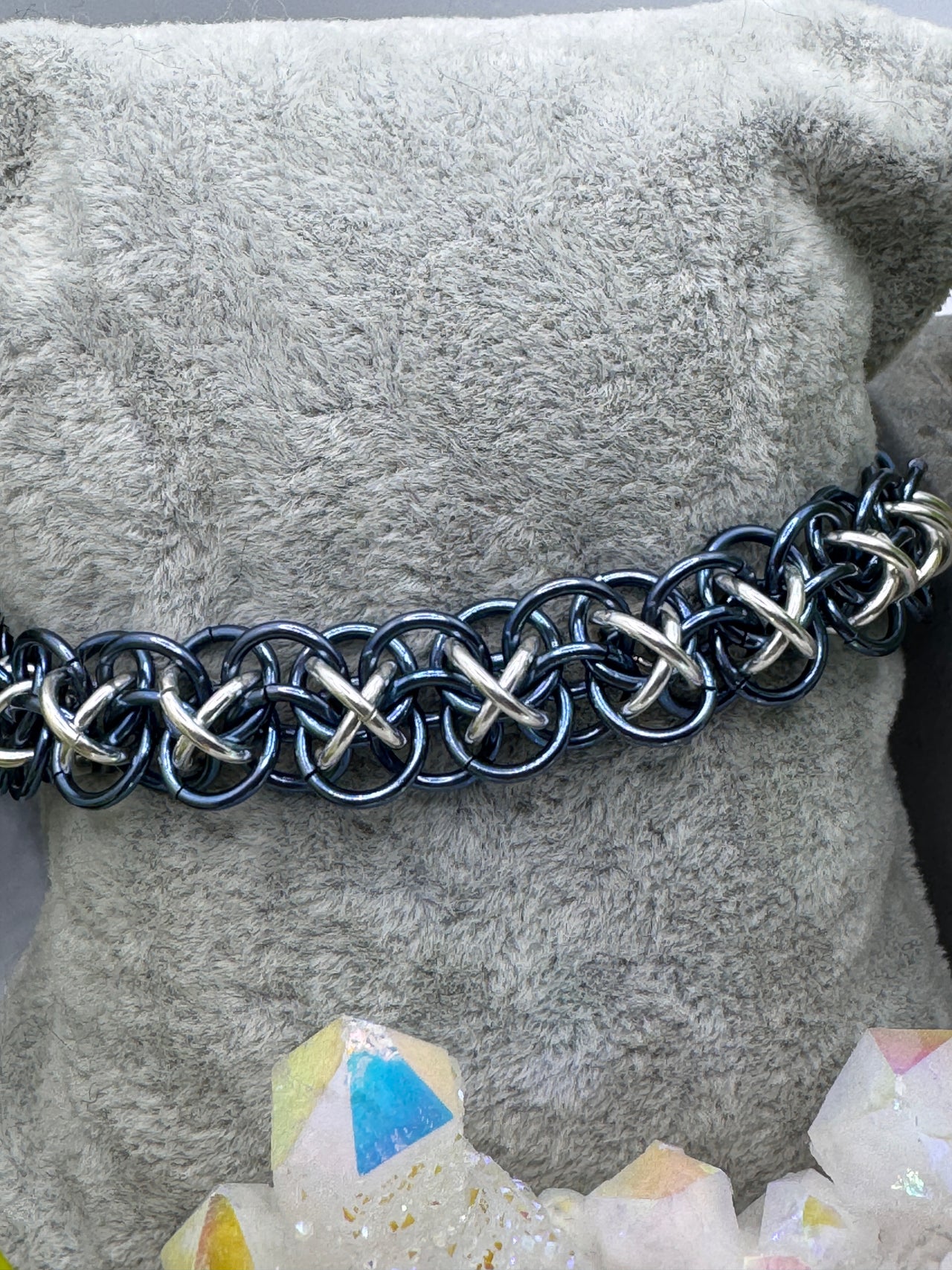 Niobium Peacock mix 4-in-1 European ChainMaille Bracelet buying